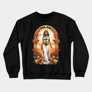 Cleopatra Queen of Egypt retro vintage floral design Crewneck Sweatshirt